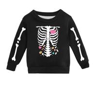 WWricotta Kids' Fall Pumpkin Sweatshirt - Crew Neck Pullover with Charming Pumpkin Illustration, Everyday Wear Black