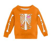 WWricotta Kids' Fall Pumpkin Sweatshirt - Crew Neck Pullover with Charming Pumpkin Illustration, Everyday Wear Orange