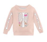 WWricotta Kids' Fall Pumpkin Sweatshirt - Crew Neck Pullover with Charming Pumpkin Illustration, Everyday Wear Pink