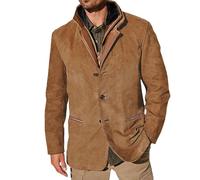 WWricotta Men and Qomen Heavy Industry Vintage Work Retro Casual Slim Fit Top Coat Men Brown