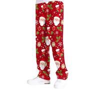 WWricotta Mens Christmas Casual Pants Special Composite Layer Snowman Snowflake Santa Christmas Tree Printed Casual Pants Boy