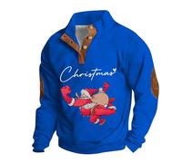 WWricotta Men's Christmas Funny Design Long Sleeve Sports Jumper With Part Printed Large Size Sweatshirt Top Small Petite Men Tops