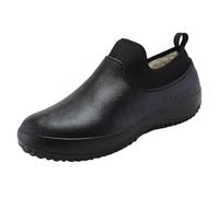 WWricotta Men's EVA Waterproof Slip On Work Shoes - Low Top for Dining Car Washing Kitchen, Non Slip, Lightweight, Easy Clean Black