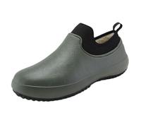 WWricotta Men's EVA Waterproof Slip On Work Shoes - Low Top for Dining Car Washing Kitchen, Non Slip, Lightweight, Easy Clean, Professional Catering Footwear Green