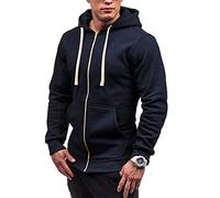 WWricotta Men'S Fashion Zipper Casual Sweater Top Solid Hooded Stitching Drawstring Coat Full Zip Hoodie 6xl