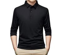 WWricotta Men's Long Sleeve Button Shirts Regular Fit Casual Business Shirts for Men Spring Outfits Long Sleeve Fashion Shirts Men Thermal Mock Turtleneck Men Black