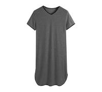 WWricotta Men's Nightshirt Nightwear Comfy Nightgowns Short Sleeve Loose Pajama Sleep Shirt Indoor Slipper Grey