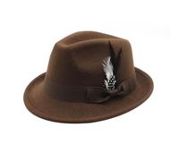 WWricotta Oktoberfest Fedora Hat - Traditional German Beer Hat with Feather, Adjustable, Felt Wool, Great for Costume Parties, Halloween, Bavarian Festivals & Beer Gardens, One Size