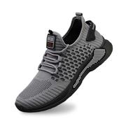 WWricotta Plus Size Men's Lightweight Walking Shoes Mesh Fish Scale Pattern Fashion Sneakers Grey