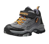 WWricotta Thickened Warm Non-Slip Winter Hiking Boots for Boys Children, Little Kid Cold Weather Outdoor Dark Gray
