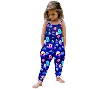 WWricotta Toddler Baby Girl Halloween Prints Jumpsuit Sleeveless Romper Outfits Pants Clothes Blue