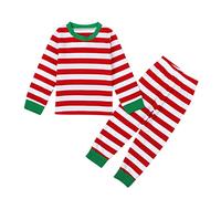 WWricotta Toddler Kids Baby Boys Girls Suit PJ's Pajamas Christmas Sleepwear Striped T-shirt Pants Outfits Clothes Set Big Boys Robe with Hood Junior Pajamas Teen Boys Red