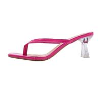 WWricotta Toe Post Solid Color Summer Sandals - Casual Elegant Beach Slides, Comfortable Non Slip Hot Pink