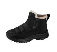WWricotta Winter Snow Boots Fashionable Solid Color Fleece Lined Warm Thermal Ankle Booties for Cold Weather Comfort Black