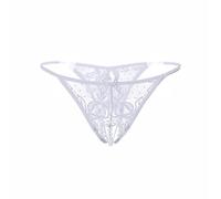 WWricotta Women Lace Crotchless Panties Crotch Thong with Pearls Massaging Underwear Lace Stockings for Women Lingerie Valentines Lingerie for Women Maternity White