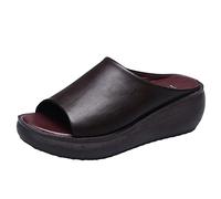 WWricotta Women Sandals Retro Solid Color Spring And Summer New Pattern Simple Slip On Wedge Sandals Comfortable Soft Soled Shoes Women Sandals 9 1/2 Womens Slip on Sandals Size 9