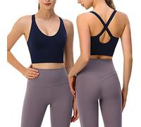WWricotta Womens Back Sport Bras Padded Strappy Cropped Bras for Yoga Workout Fitness Bras Athletic Bra for Women616