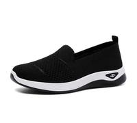 WWricotta Women's Comfortable Slip Breathable Soft Sole Lightweight Casual Canvas Shoes45 Black