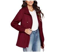 WWricotta Womens Hoodie Lightweight Rain Coat Solid Pockets Zipper Workout Outdoor Windproof Windbreaker Rose Windbreaker Women