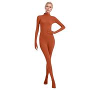 WWricotta Women's Seamless Full Body Catsuit for Dance & Stage Performance Bodysuit Costume LoveLive Cosplay Costume Adult Cosplay Costume Men Brown