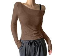 WWricotta Women's Sheer Mesh Off The Shoulder Tops Long Sleeve See Through Shirts Going Out Party Club Outfits