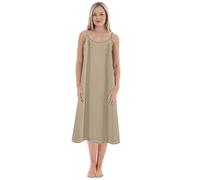 WWricotta Women's Solid Color With A Base Plus Size Petticoat For Slimming Loose Nightdress (long) Open Front Dress Nightshirts for Women Sleepwear Cotton Khaki