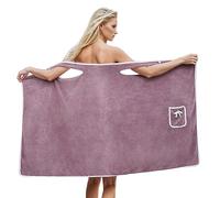 WWricotta Women's Wearable Shower Skirt Bow Tie Water Absorption And Quick Drying Beauty Salon Coral Velvet Household Adult Shower Skirt Thickened Womens Robes Long Dog Bathrobe with Hood