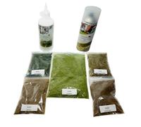 WWS War World Scenics Pro Grass Layering System Spring Grass Starter Kit with Glue - WSSK012 | Static Grass Kit for Dioramas & Railway Modelling