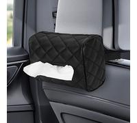 WWW Car Tissue Holder,Sun Visor Tissue Box,Car Tissue Box Premium PU Leather Universal Backseat Car Napkin Holder Wipes Dispenser for Car,Black
