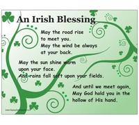 www.SassyXpressions.com An Irish Blessing Postcard Card (set of 8) and Refrigerator Magnet
