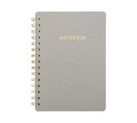 WWW Unaone A5 Spiral Sticky Notebook - 1 Packs Waterproof Notepad Exercise Lined, Journal Notebooks with Double Pocket, 160 Pages/ 80 Sheets Notebook Lined for School, Study, Office (Grey)