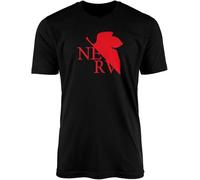 WWX9NLEE Neon Genesis Evangelion Nerv Black T-Shirt Top Tee - Tokyo Shinji Japanese Japan Manga Anime Teen TV Show Yui Gendo Angels Cataclysms Corporation (Medium)