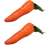 Wwyan 2Pc Orange Artificial Vegetables Decorative Reusable Plastic Carrot Home Decor Excellent Quality and Popular Design, Artificial Plants and Flowers
