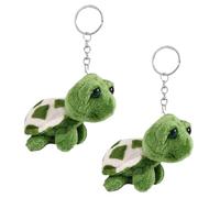 Wwyan 2Pcs Green Mini Sea Creatures Turtle Doll Keychain Gift Plush Key Ring Cartoon Bag Pendant Auto Animal Keychain Decoration Plush Keychain Automobile Keychains Trim Stuffed Animals