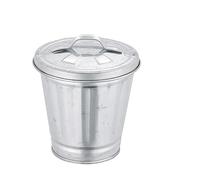 Wwyan Silver Mini Galvanized Trash Can with Lid,Small Metal Buckets with Lids,Wastebaskets,Wastebasket Trash Can,Metal Rubbish Bin,Tabletop Can,Flower Pot Pen Holde Trash,Waste Receptacles and Liners