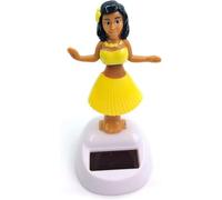 Wwyan Yellow Solar Wobble Figures Hawaiian Dancer Solar Figure Wobble Figure, Solar Dance Toy, Solar Dance Hawaii Girls, Hula Dancer Figurine Decoration for Car, Desk, Office, Windowsill