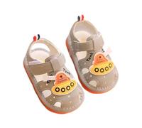 Wwyhwjq Squeaky Sandals Anti-Slip Rubber Sole Toddler First Walkers Shoes For Boys Girls(grey/Beige/Pink,Sole Length 11.5~13.5cm), Grey, 15-18 Months