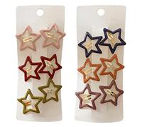 WWZ889 12 Pcs Metal Snap Hair Clips Star Hair Barrettes Hair Accessories for Women Girls