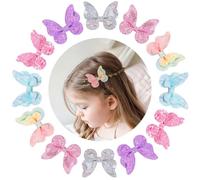 WWZ889 12pcs Girl Hair Clips Butterfly Fabric Snap Hair Clips Bow Butterfly Hair Accessories for Little Girl Teens Toddler Kids