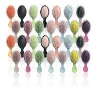 WWZ889 28 Pieces Mini Hair Brush Set, Soft Bristles Detangling Brush for Wet & Dry Hair, Travel Detangler for Most Hair Types, Multicolor