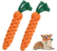 WWZ889 2pcs Carrot Dog Chew Toy, Durable Cotton Knitted Rope Chew Toy, Dog Teeth Cleaning, Interactive Puppy Toy Gift, Ideal for Small and Medium Dogs