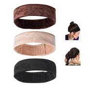 WWZ889 3 Pack Wig Grip Band，Velvet Headband Scarf Head Hair Band Extra Hold Wig Adjustable Fastern,Stretch Cotton headband