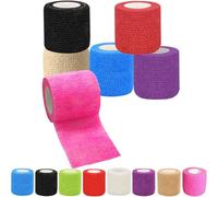 WWZ889 6 Pack 2 Inches Self Adhesive Wrap Bandage Self Adherent Cohesive Bandage Tape Stretch Vet Wrap Breathable Athletic Tape for Sports, Wrist, Ankle(Mixed Colors)