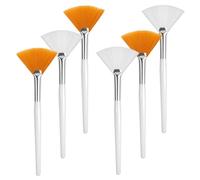 WWZ889 6Pcs Facial Fan Brushes Esthetician - Fan Brush Makeup Mask Brushes for Facials Soft Face Mask Brush Applicator for Mud Cream, Loose Powder, Highlighting and Blush