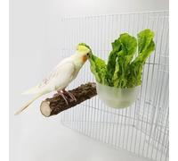 WWZ889 Bird Parrot Feeder with Wood Stand Perch Cage Fruit Vegetable Holder Vegetable Rack Pet Food Hanging Baskets Parrot Fruit Hanging Containers Cage Hanging Basket Container