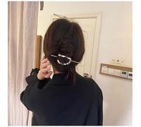 WWZ889 Metal Geometric Hair Accessories - Silver Alloy Barrette, Clip, Bun Holder, Decorative Pin, and Hair Holder for Women and Girls