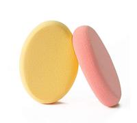 WWZ889 Oval Puff 2 Packs Skin Tone and Pink Make-up Egg Air Cushion Puff Beauty Egg Foundation Sponge Professional Makeup Sponge Wet and Dry