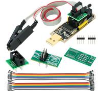 WWZMDiB CH341A Programmer & Removable SOP8 Test Clips Organizer SOIC8 SOP8 Flash Chip IC Test Clips Socket CH341A 24 25 Series EEPROM Flash BIOS USB Programmer Module