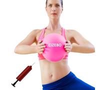 WX CIZEBO 8 inch Exercise Ball, Easy to Inflate Pilates Ball Core Ball Physical Therapy Ball with Needle Pump, Small Yoga Barre Ball for Home & Class Workout Fitness PT, Pink