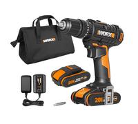 WX370.1 PowerShare 20V Cordless Combi Hammer Drill Kit with 2 Batteries